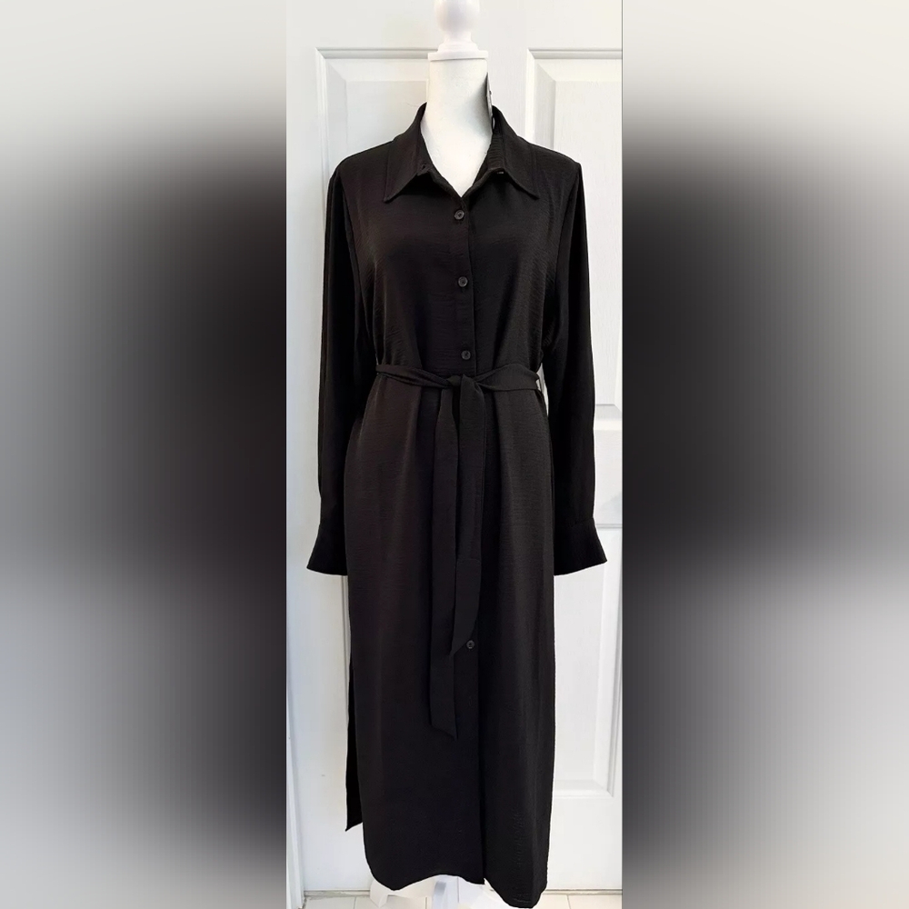 Elegant Black Belted Dress